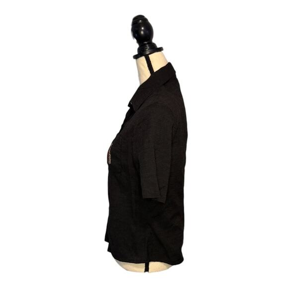 Vintage Premier International Black Button Down Embroidered Giraffe Size Large - Picture 5 of 7
